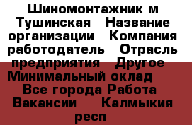 Шиномонтажник м.Тушинская › Название организации ­ Компания-работодатель › Отрасль предприятия ­ Другое › Минимальный оклад ­ 1 - Все города Работа » Вакансии   . Калмыкия респ.